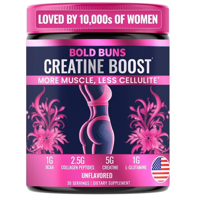 Suplemento de creatina Bold Buns para mujer Booty Builder, 30 porciones