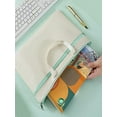 thumbnail image 3 of Anhility Large Zipper Pouch with Handle, A4 Foldable Lightweight Waterproof Document Storage Bag, File Organizer for Office Travel School Books Papers Filing Folder, 13.19x9.65in, 3 of 5