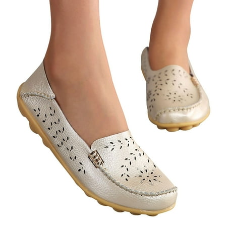 

uikmnh Women Shoes Fashion Womens Breathable Lace Up Shoes Flats Casual Shoes Gold 6.5