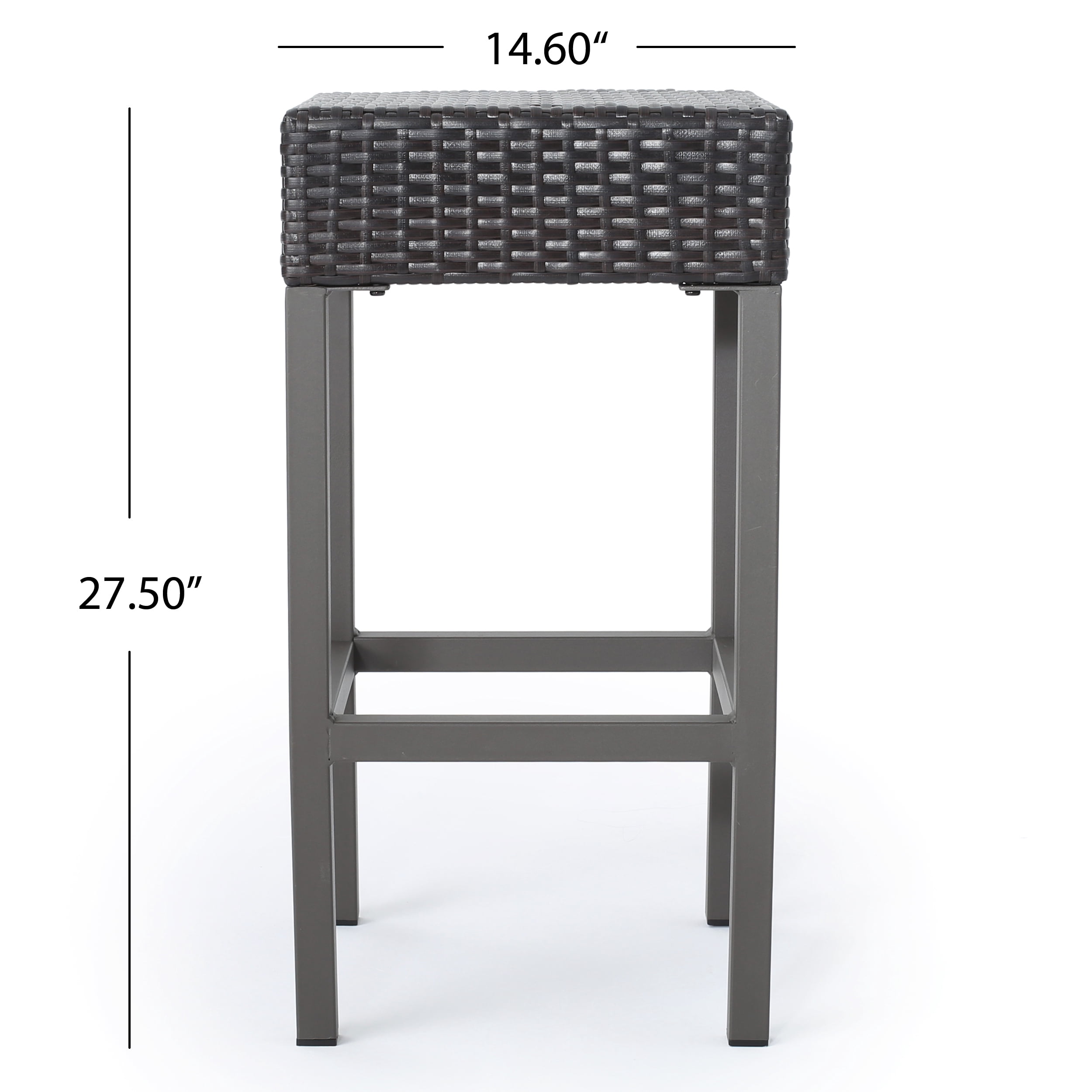 Colina Outdoor 3 Piece Wicker Bar Island Set, Multibrown