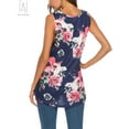 thumbnail image 6 of Gustave Women Buttons Up Neck Flowy Tank Tops Casual Floral Print Sleeveless T Shirts Summer Blouse Vest Plus Size "Blue, M", 6 of 9