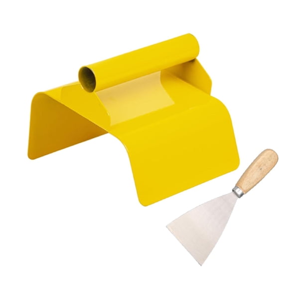 Llana para bordillos de paisajismo Llana para dar forma a las esquinas Albañil que aplica masilla Yesero Borde biselado amarillo