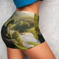 thumbnail image 2 of KLL Deep Forest Stone Green Dragon Pattern Workout Shorts for Women Scrunch Short Gym Yoga Running Sport Active Exercise Fitness Shorts, 2 of 5