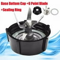 thumbnail image 2 of 6 Point Blade for Oster Blender & Sealing Ring & Base Bottom Cap, 2 of 10