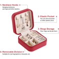 thumbnail image 3 of SURJDE Travel Jewelry Case, Small Jewelry Box Portable Jewelry Travel Organizer Display Storage Case for Rings Earring Necklace Bracelet, Gift for Women Girls, Red, 3 of 7