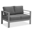 thumbnail image 7 of CozyHom 2-Seat Modern Outdoor Patio Aluminum Sofa Furniture Sets Clearance, All-Weather Patio Furniture Decorative Chairs Sofa Loveseat With Cushion, Gray, 7 of 7