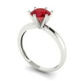 thumbnail image 2 of Solitaire Engagement Ring for Women - 1ct Simulated Pink Tourmaline in 14K White Gold Promise Ring, 2 of 5