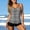 *Black^, variant on ClodeEU Women's Printed Round Neck Backless Bikini Set with Built in Pads ,Two-Piece Swimsuit Yellow,Womens Plus S