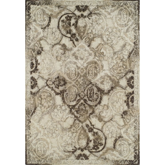 Berkley Homeland Area Rug AN10 An10 Mocha Mocha Leaves Curves 3' 3" x 5' 3" Rectangle