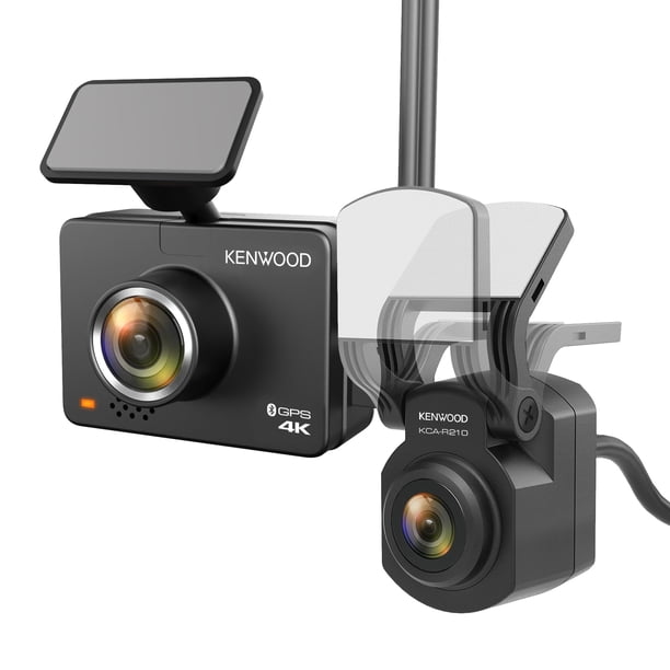 KENWOOD DRV-A610WDP - Cámara de salpicadero delantera y trasera con GPS, cámara de salpicadero 4K/2K para coches, camiones y caravanas, soporte Bluetooth y WiFi, grabación de bucle, sensor G,