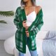 thumbnail image 5 of Pntutb Moda Mujer Otoño Invierno Color Sólido Enrejado Manga Larga Cardigan Suéter Chaqueta Tops Rollbacks Pntutb Pntutb-3744, 5 of 7