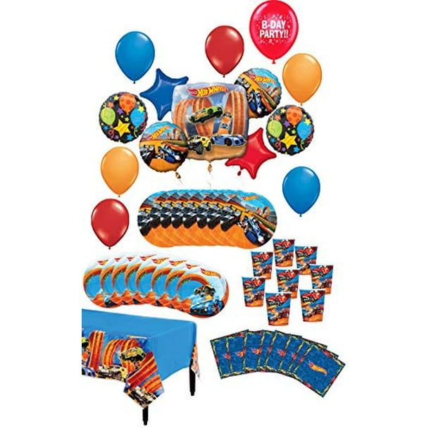 Hot Wheels Party Supplies 8 Guest Table Decorations And Balloon Bouquet Walmart Com Walmart Com
