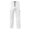 thumbnail image 4 of Men's Cargo Pants Straight Leg Casual Work Multi Pocket Utility Pants White XXXXXL, 4 of 6
