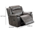 thumbnail image 4 of Fabric Manual Recliner Chair with Pillow Top Arms Gray, 4 of 4