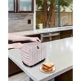 thumbnail image 3 of Pink Grey Stripe Toaster Cover 2 Slice, Small Kitchen Appliance Covers, Farmhouse Minimalist Striped Toaster Oven Cover with Loop, Bread Machine Cover Polyester Dust Cover Protection, 3 of 4