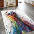 thumbnail image 3 of Rainbow Soccer Washable Area Rug 2.7 x 5 ft Abstract Paint Trails Artistic Multicolor Fluid Art Ball , Soft Non Slip Rugs Stain Repellent Indoor Felt Carpet for Living Dining Room Bedroom Home Office, 3 of 9