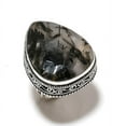 thumbnail image 2 of Natural Black Rutile Gemstone Handmade 925 Sterling Silver Jewelry Ring S.6, 2 of 2