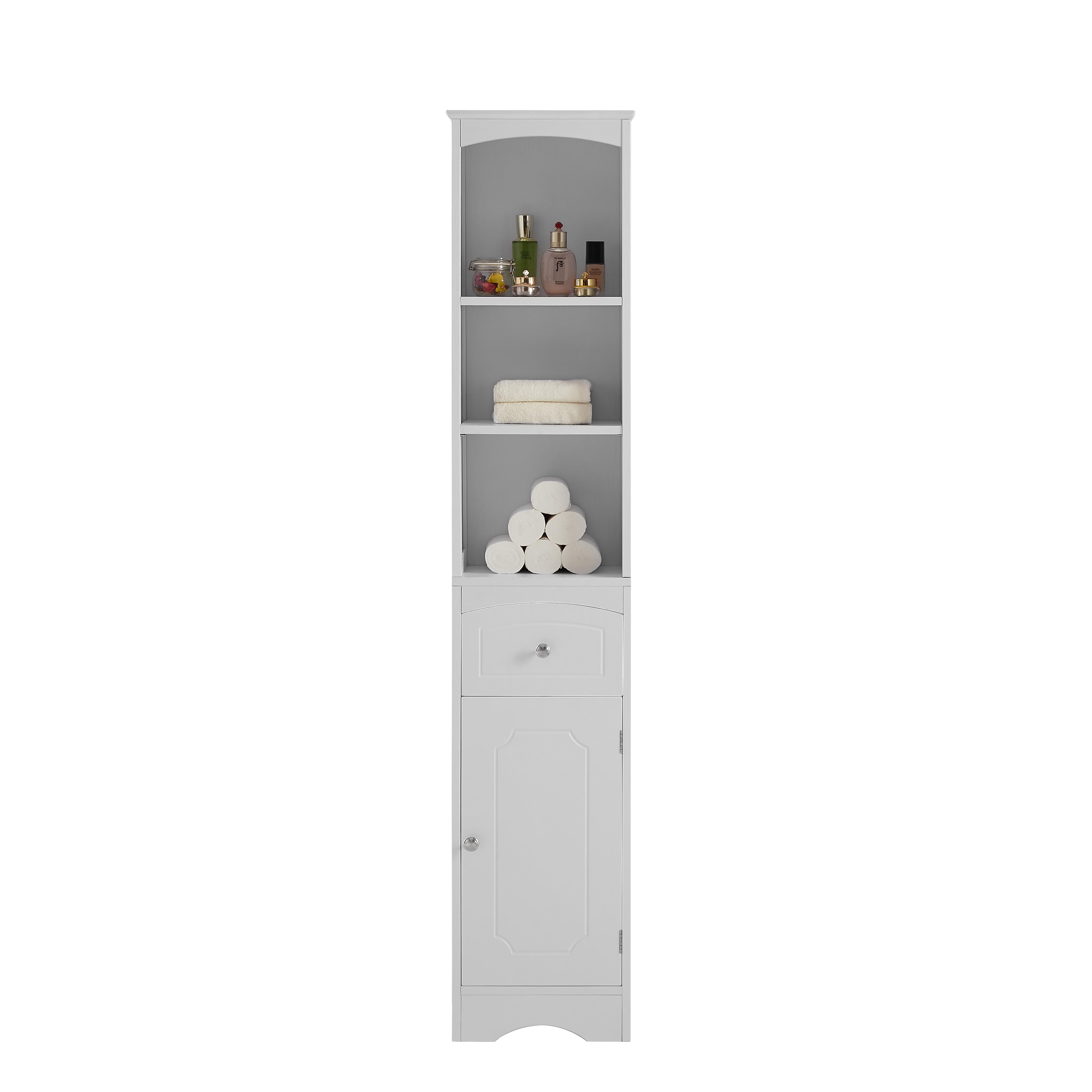 Buy Wholesale QI003901.WT Tall Freestanding Bathroom Laundry Storage  Organizer Cabinet Linen Tower, White