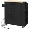 thumbnail image 1 of HOMCOM Kitchen Island with Storage and Power Outlets, Rolling Kitchen Cart, 1 of 10