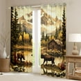 thumbnail image 2 of Homewish Safari Bear Moose Black Out Curtains,Rustic Farmhouse Cabin Curtains Pack of 2 (42x63 Each),Autumn Country Plant Bedroom Curtains For Boys Teens,Super Cozy Room Decor, 2 of 6