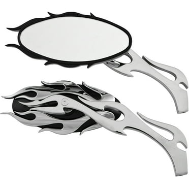 Harddrive  M60-6289; Flame Mirror Set W / Flame Stem (Black / Chrome)