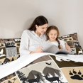 thumbnail image 5 of Homewish Safari Wolves Deer Queen Comforter Set,Jungle Bear Paws Bedding Sets,Brown Gray Plaid Bedding Comforter Set For Teens,Ultra Soft Home Decor,3-Piece, 5 of 8