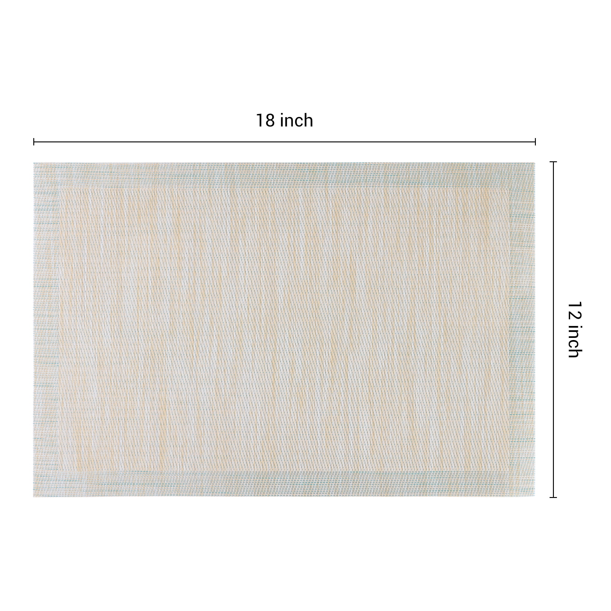 Unique Bargains 8 Pack Place Mats for Dining Table Decor Wipeable Table Mat Beige