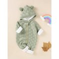 thumbnail image 5 of Bagilaanoe Newborn Baby Girl Boys Knit Jumpsuit Sweater Long Sleeve Fleece Lined Hooded Bodysuit 3M 6M 12M 18M Infant Winter One Piece Romper, 5 of 8