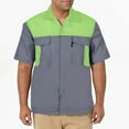 thumbnail image 2 of Fsqjgq Mens Work Shirts High Visibility T Shirt Short Sleeve Button down Reflective Construction Shirt Blouse Green Xxxxl, 2 of 4