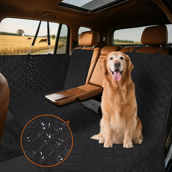 Upgraded Thickened Back Seat Extender for Dogs-Large Space,Waterproof Dog Car Seat Cover Holds 400lbs,Strong Durable, Universal Size Fits for Cars, Trucks & SUVs