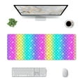 thumbnail image 3 of Disketp Gaming Mouse Pad Rainbow Scales2 Pattern Large Mouse Mat Long Extended Desk Pad Non-Slip Rubber Mice Pads Stitched Edges Thin Pad (11.8x31.5 Inch), 3 of 9