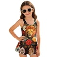 thumbnail image 2 of chaqlin Boho Bright Blossom Lion Swimwear for Girl,One-Pieces Bathing Suit Cute Ruffle Girl Swim Dress Quick Drying Soft Animal Print Bathing Suit Hawaiian Beachwwer,12-13Y, 2 of 7