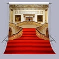 thumbnail image 1 of YUSDECOR 5x7ft Golden Hall Red Carpet Backdrop Wedding Party Events Photography Props Room Mural Photo Background, 1 of 3
