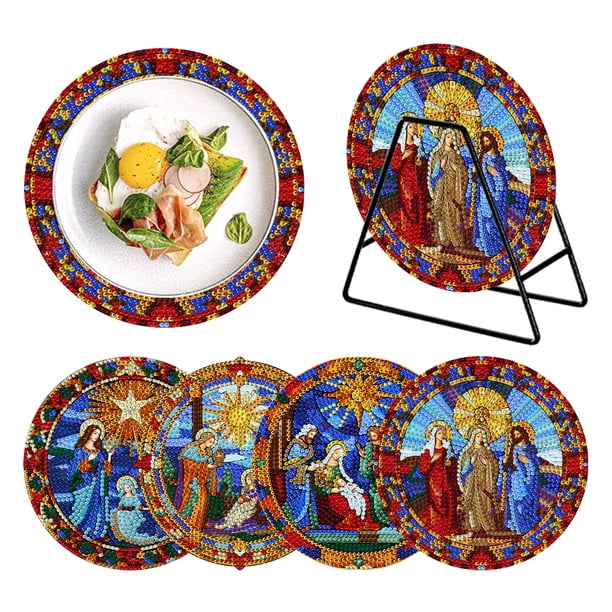 Manteles Individuales Resistentes para Mesa Comedor Ecológicos Con Aislamiento Térmico 4 Piezas Pintados Diamantes Libélula Vintage Gatos Jardín Marina Patio