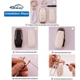 thumbnail image 4 of Key Fob Cover Compatible with Fit for Ford Fusion Mustang F150 Edge Explorer Lincoln MKZ MKC MKX Bling Key Case Protection Shell with Keychain Case Holder Protector,1,white, 4 of 6