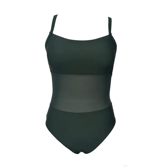 Traje de Baño Ocean Pacific para Mujer completo con Mesh en Vientre, Tirante Delgado Verde Talla CH