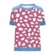 thumbnail image 4 of Tops de Manga Corta para las Mujeres Camiseta de Cuello Redondo de Color Sólido, 4 of 5