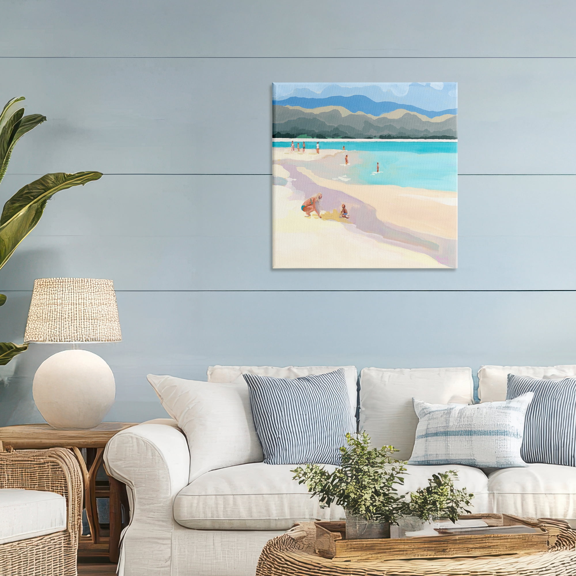 Stupell Industries Mother & Child Beach Scene Canvas Wall Art, design by Meredith Howse