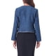 thumbnail image 3 of BLAZER CORTO DE OFICINA ABIERTO DE TWEED A CUADROS PARA MUJERES CHIC INSPIRE S AZUL, 3 of 6