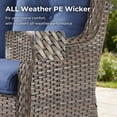 thumbnail image 5 of PARKWELL Outdoor 3 Seats Sofa - Rattan Wicker Patio Couch with Cushions - Steel Frame - Gray Wicker, Blue Cushions, 5 of 9