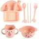 thumbnail image 1 of Toddler Divided Plates Child Compartment Dinner Plate Set Safe Eating Pink 25X24X3.5CM 1Set, 1 of 5