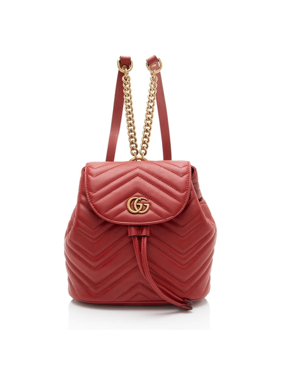 Pre-Owned Gucci Matelasse Leather GG Marmont Mini Backpack