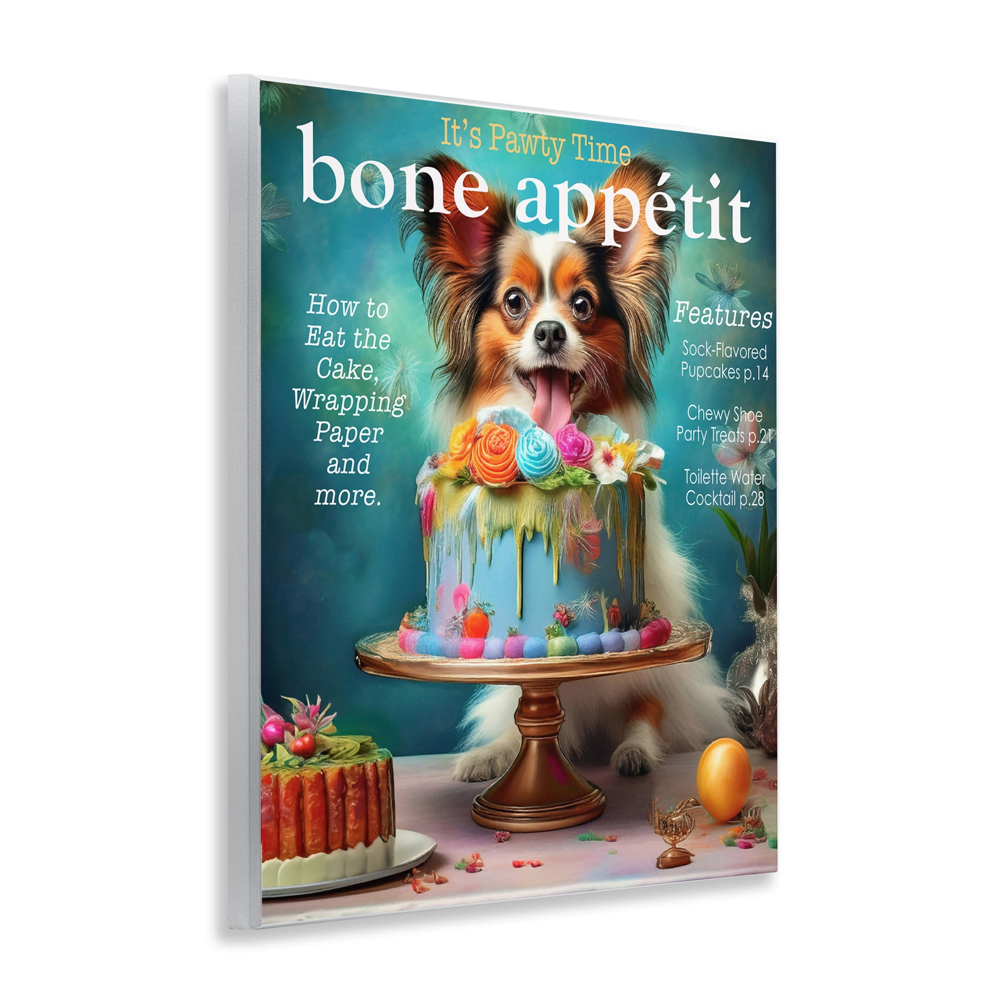 Stupell Industries Bone Appetit Dog Magazine Parody Wall Plaque Art, design by Grotto Studios