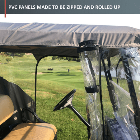 Formosa Covers Golf Cart Driving Enclosure for 4 Passengers roof up to 80"L, fits Club car, EZGo and Yamaha G model - All Weather
