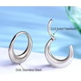 thumbnail image 4 of 2pcs Nose Rings Hoops for Women-G23 Solid Titanium and 316L Surgical Steel Segment Septum Nose Rings sets,Helix Piercing Jewelry16G 8mm 10mm Teardrop Moon Face Cartilage Clicker Hoop Earrings, 4 of 5