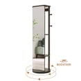 thumbnail image 5 of Leumius Rotating Full-Length Mirror Cabinet,360° Swivel Wood Jewelry Armoire with Hooks & Shelves for Bedroom/Closet, 5 of 7