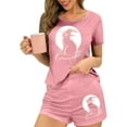 thumbnail image 7 of Tnhcen Women's Halloween Spooky Witch Print Pajama Set Soft Sleepwear with Stretchy Waistband Athletic Style Short Sleeve PJs for Cozy At-Home Plus Size Included (S-XL), 7 of 7