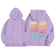 thumbnail image 7 of Women Sweatshirts Women's Casual Hooded Sweatshirt for Daily Campus Outdoor Cozy Pullover Round Neck Long Sleeve Printed Hoodie Suitable for Autumn Winter Light Purple M, 7 of 7