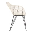 thumbnail image 5 of SAFAVIEH Jadis Modern Glam Leather Woven Dining Chair, White/Grey, Set of 2, 5 of 12