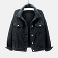 thumbnail image 2 of Fjofpr Chandails pour Femmes Grande Taille Femmes Manches Courtes Polyvalent Blanc Veste en Denim Manches Courtes Châle Fin, 2 of 4